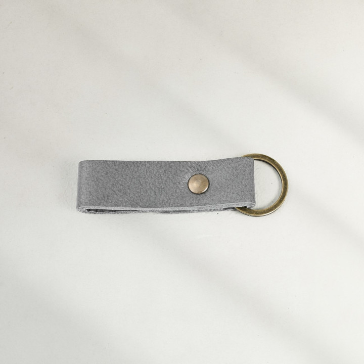 Leather Keyring (Loop) - Pepper - 1