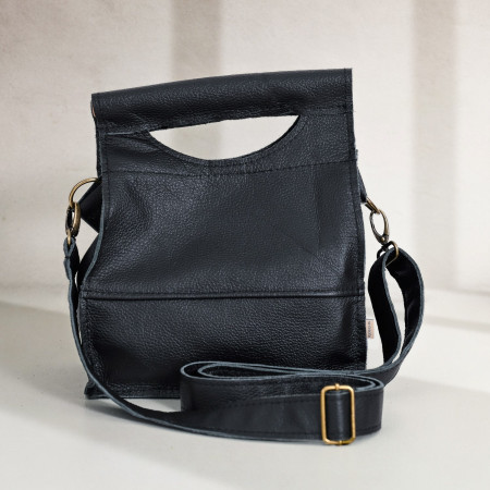 Nosh Leather Lunch Bag - Mystique Black - 1