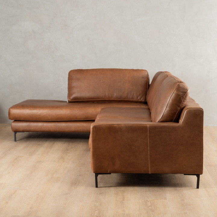 Tulbagh Leather Corner Couch with XL Daybed Left - Butterscotch - 7