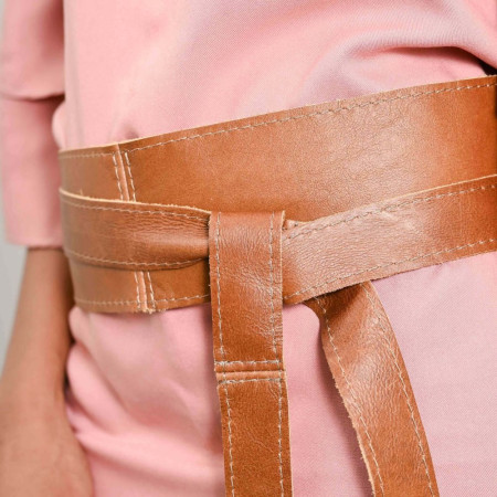 Leather Wrap Belt - Ginger