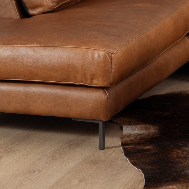 Tulbagh Leather Corner Couch with XL Daybed Left - Butterscotch - 8