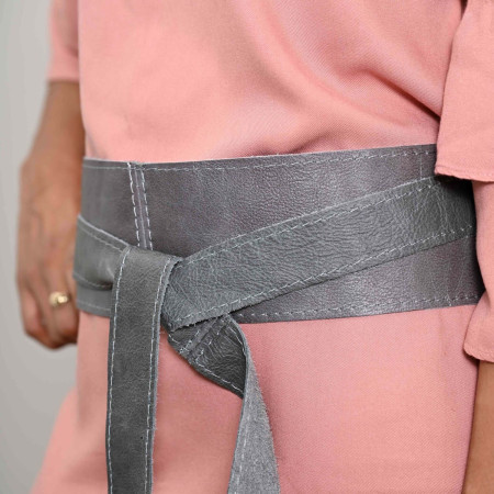 Leather Wrap Belt - Pepper