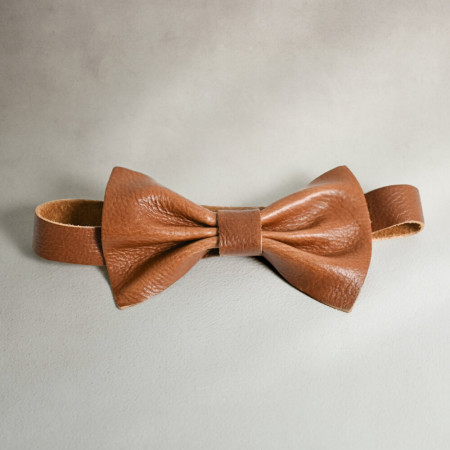 Leather Bow Tie - Butterscotch