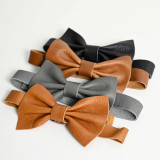 Leather Bow Tie - Ginger - 3