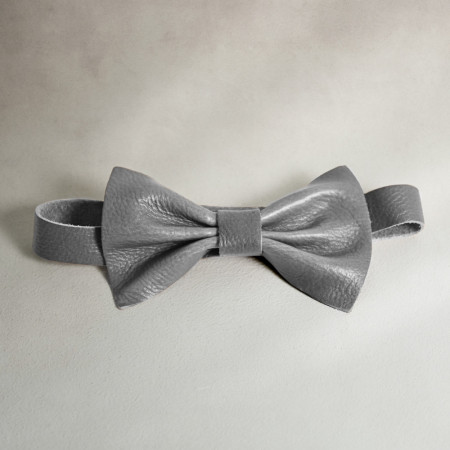 Leather Bow Tie - Pepper
