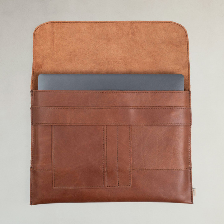 Leather Laptop Sleeve - Caramel - 13/14 inch - 2
