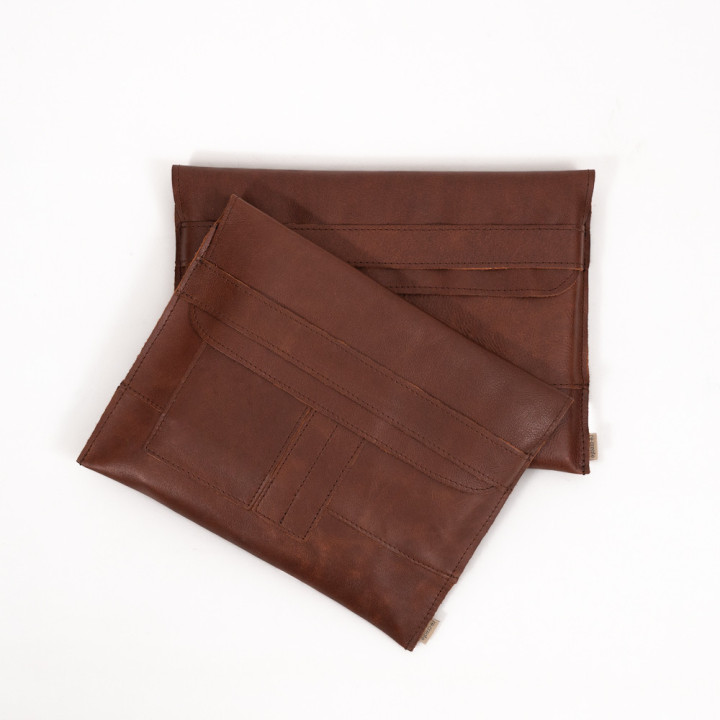 Leather Laptop Sleeve - Tobacco - 13/14 inch - 7