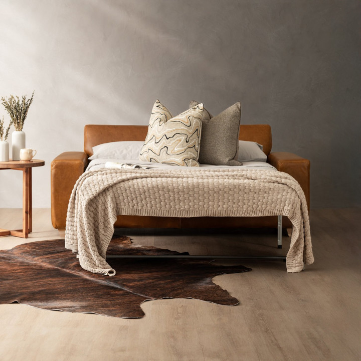 Karoo Leather Sleeper Couch - Butterscotch - 3