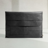 Envelope Leather Laptop Sleeve - L - WH Black - 1