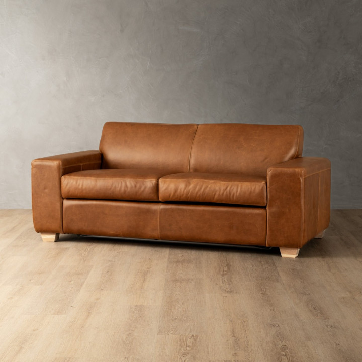 Karoo Leather Sleeper Couch - Butterscotch - 5