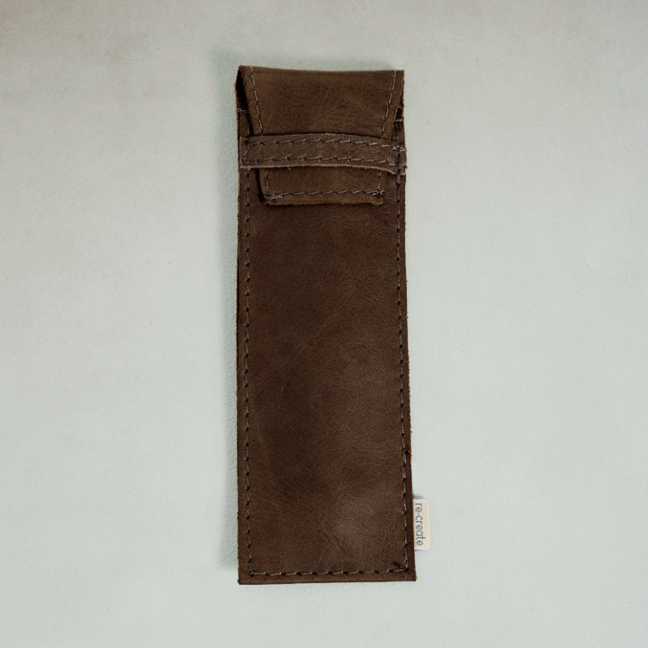 Leather Pen Holder - Brown - 1