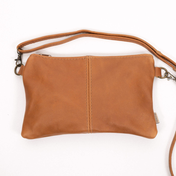Essence Leather Clutch Crossbody Bag - Ginger - 1