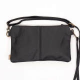 Essence Leather Clutch Crossbody Bag - Black - 1