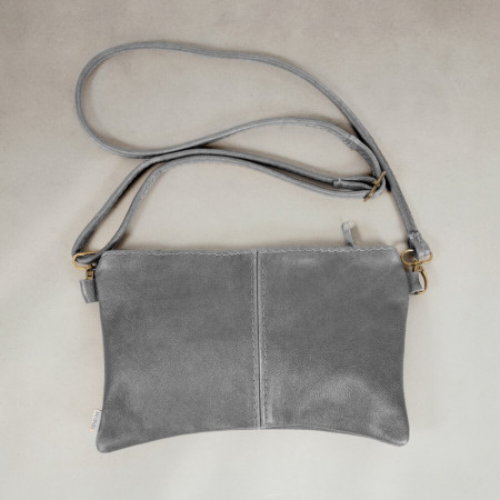 Essence Leather Clutch Crossbody Bag - Pepper