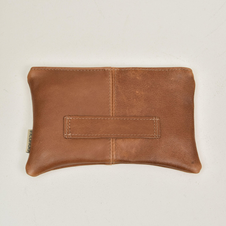 Leather Clutch Bag- The Maggie - Butterscotch - YES clutch panel - 1