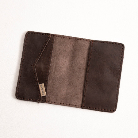 Leather Passport Holder - Brown