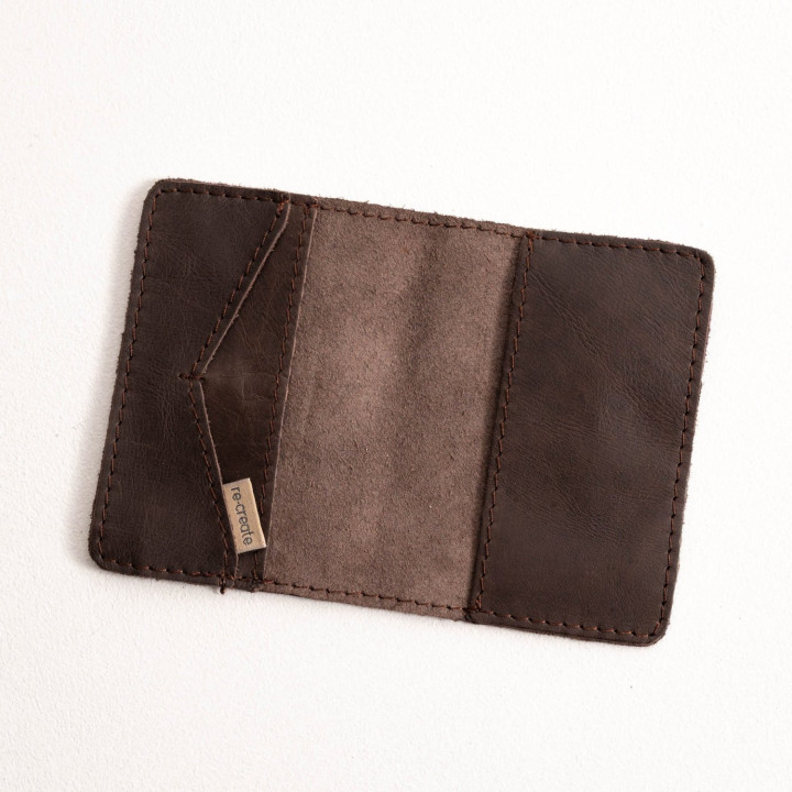 Leather Passport Holder - Brown - 1