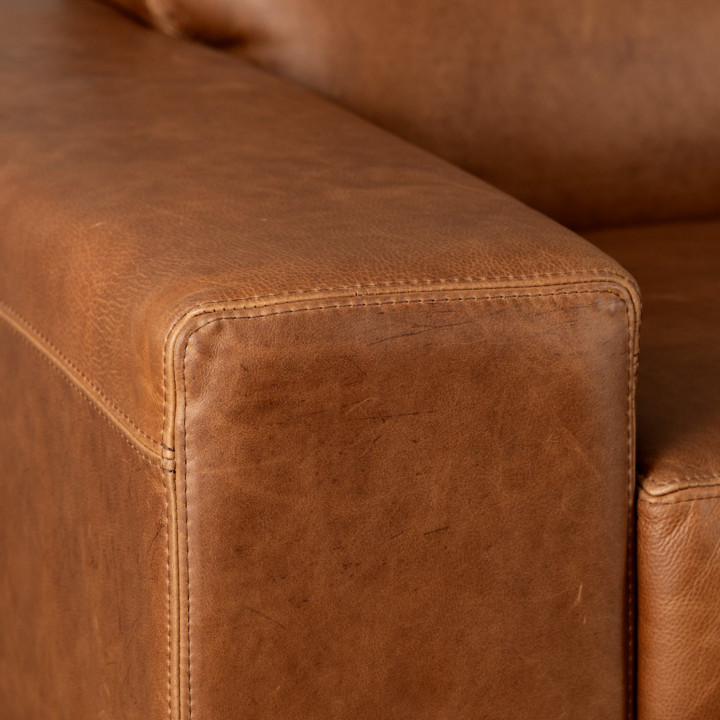 Karoo Leather Sleeper Couch - Butterscotch - 13