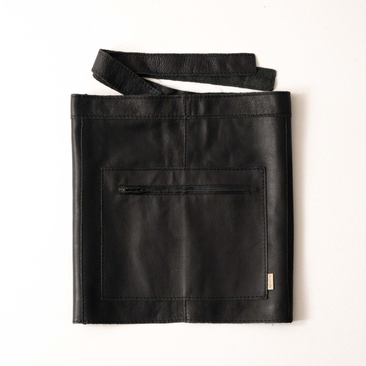 Leather Waiter Half-Apron - Black - 1