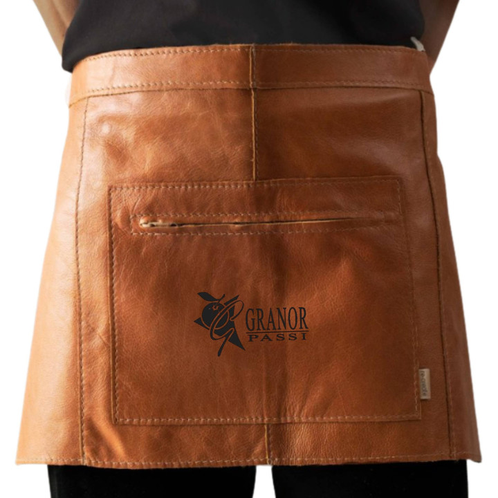 Leather Waiter Half-Apron - Black - 4