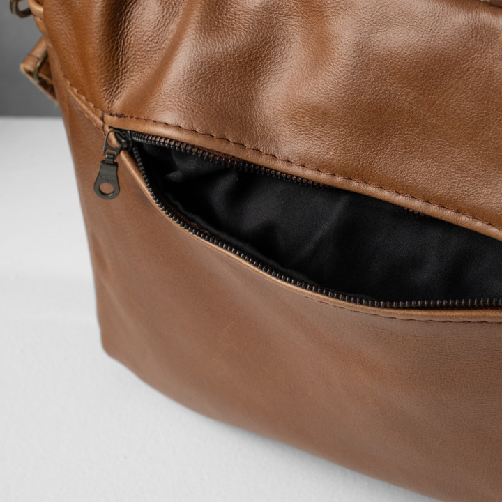 Cedar Leather Laptop Bag - Black - 4