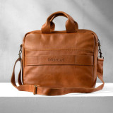 Cedar Leather Laptop Bag - Black - 8
