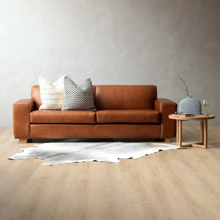 Karoo 3-Seater Leather Couch - Butterscotch - 2