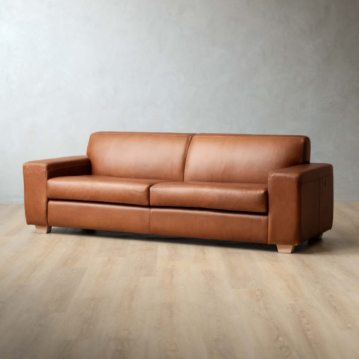 Karoo 3-Seater Leather Couch - Butterscotch - 3