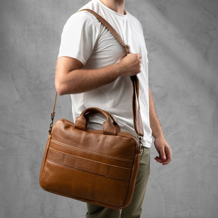 Cedar Leather Laptop Bag - Pepper - 7