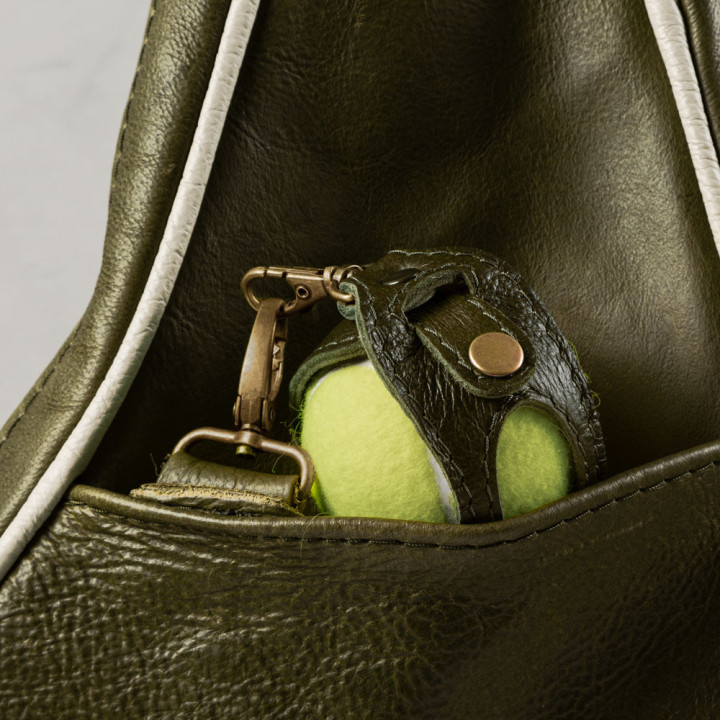 Leather Padel Ball Sling Holder - Butterscotch - 4