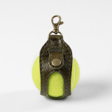 Leather Padel Ball Sling Holder - Olive - 1