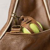 Leather Padel Ball Sling Holder - Olive - 2