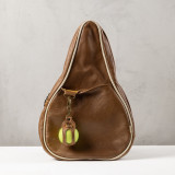Leather Padel Ball Sling Holder - Olive - 3