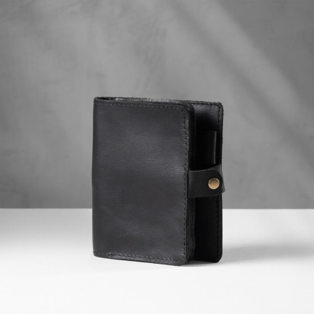 Leather Cable & Tech Organiser (Electronic Travel Pouch) - Black - 1