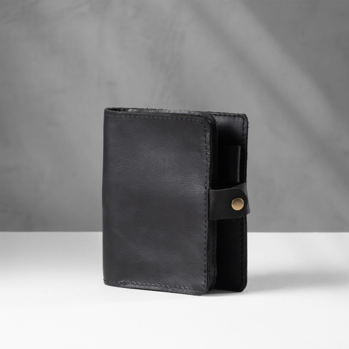 Leather Cable & Tech Organiser (Electronic Travel Pouch) - Black - 1