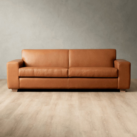 Karoo 3-Seater Leather Couch - Ginger