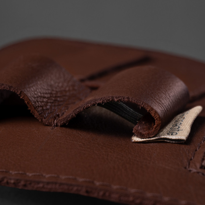 Leather Cable & Tech Organiser (Electronic Travel Pouch) - Tobacco - 3