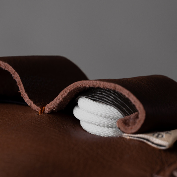 Leather Cable & Tech Organiser (Electronic Travel Pouch) - Tobacco - 7