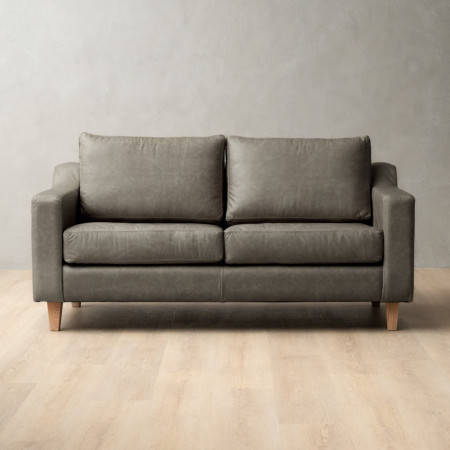 Douglas 2-Seater Leather Couch - Pepper - 1