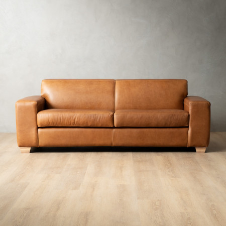 2.2m Karoo Leather Couch - Ginger - 1