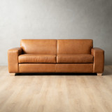 2.2m Karoo Leather Couch - Ginger - 1