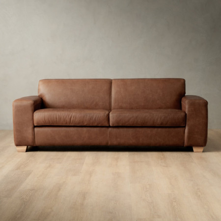 2.2m Karoo Leather Couch - Butterscotch