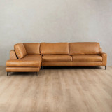Tulbagh Leather Corner Couch with XL Daybed Left - Ginger - 1