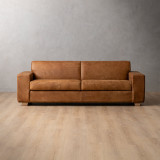 Karoo 3-Seater Leather Couch - Caramel - 1
