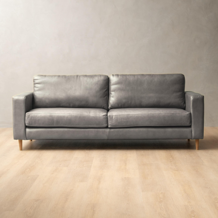 Parys 3-Seater Leather Couch - Pepper - 1