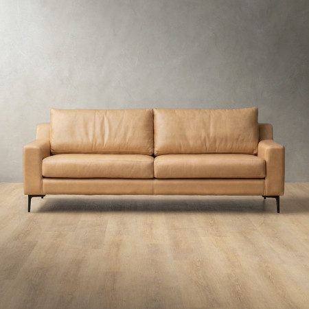 Tulbagh 3-Seater Leather Couch - Desert - 1