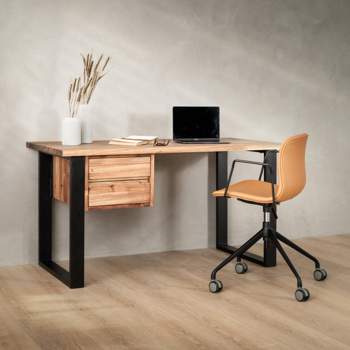 1.4m Sahara Study Desk With Drawers - Blackwood - 2