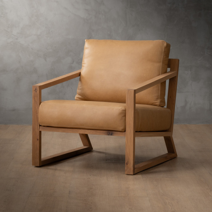 Clarens Leather Armchair - Oak - Desert - 1