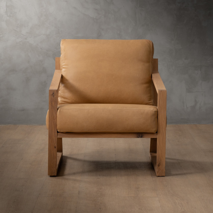Clarens Leather Armchair - Oak - Desert - 5