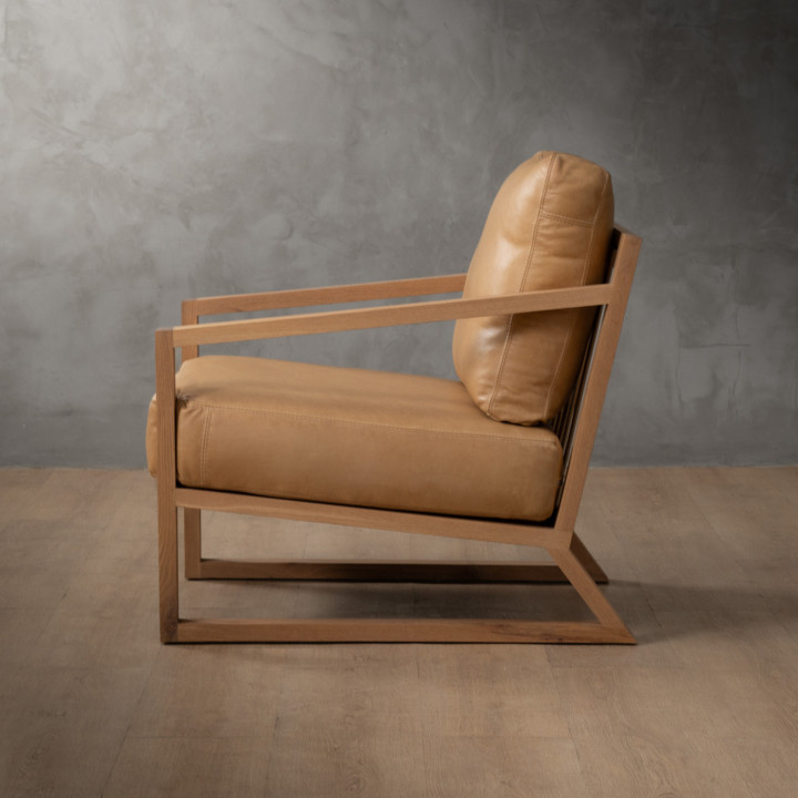 Clarens Leather Armchair - Oak - Desert - 6